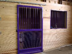 Stall Door with Crosshatch Bottom/ Bar top